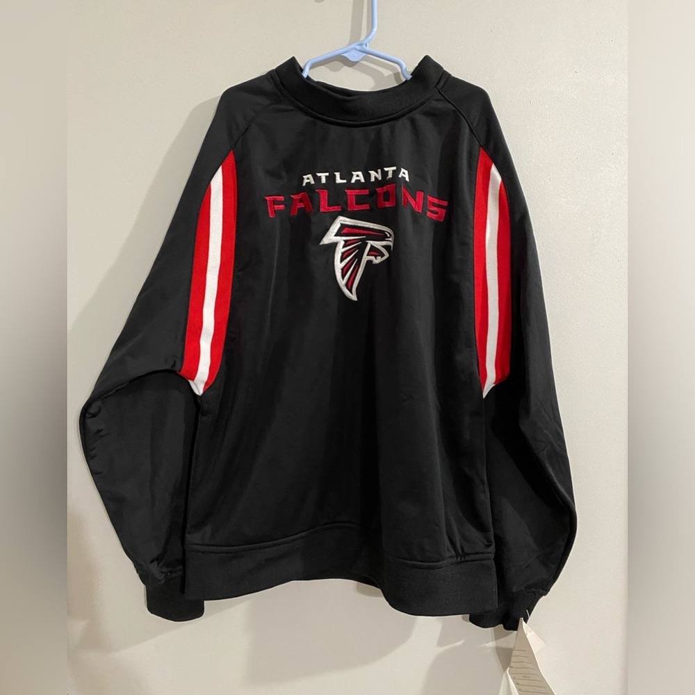 NFL Reebok Atlanta Falcons Kids Medium 10/12 Black Red & White Pullover Jacket